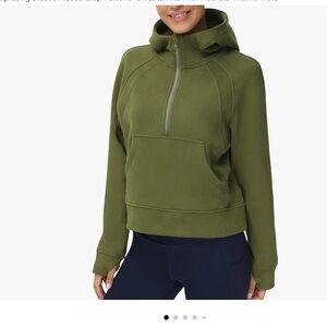 Olive Green Fleece Hoodie